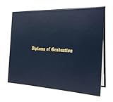 Diploma of Graduation Certificate Holder for Students - Leatherette Diploma Holder with Reinforced Corners, Engraved Document Covers for Awards Certificates (11x14, Blue)