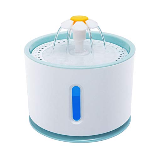 Lyguy Pet Feeder, 2.4L USB Automatic Pet Water Fountain Dog Cat Drinking Device LED Indicator Feeder Bowl Blue