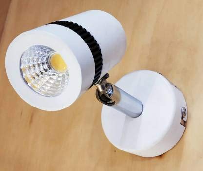 Lighthouse LED Adjustable Wall Spot or Focus Light Metal Body (White Color) Spot/Focus COB,9 Watt, Warm White Color (Pack of 2)