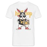 Maglietta pasquale, da uomo, street, hip hop, con stampa, a maniche corte, estive, design, bianco, S