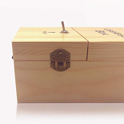 N/C Useless Box Wooden Turns Itself Off Useless