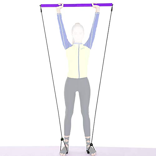 Fitness Bar, Andoer Kit de barra portátil Barra de tonificação muscular com 8 bandas de resistência