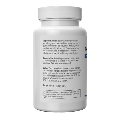 Superior Labs Magnesium Glycinate 250 mg, High-Absorption, Pure Non-GMO, Supports Quality Sleep, Eases Muscle Cramps, Bone & Heart Health,120 Veg Caps