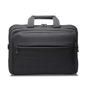 Kensington EQ 16"-Laptoptasche, mit gepolsterten Riemen und Fächern, Klappdesign, gefertigt aus 23 Kunststoffflaschen - für Laptops bis 16 Zoll (auch 15,6 Zoll Notebooks) (K60390WW)