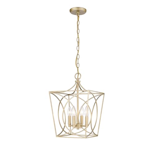 ML Lighting Tracy - 4 Light Pendant-16.3 Inches Tall and 12 Inches Wide-Painted Modern Gold Finish -Traditional Installation