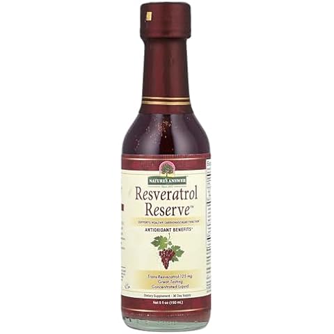Nature's Answer Alcohol-Free Resveratrol Reserve, 5-Fluid Ounces | Packed with Antioxidants | Promotes Overall Health | Immune System Support | Single Count Cover