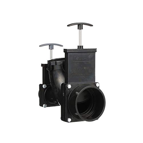 Image of Valterra Ell Double Rotating Valve, Mess-Free Waste Valve for RV's, Campers, Trailers, 3 inch Hub x 1.5 inch Hub x 3 inch Bayonet Cap