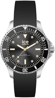 Ice-Watch - ICE steel Black gold - Silbergraue Damenuhr mit Silikonarmband - 020367 (Small)