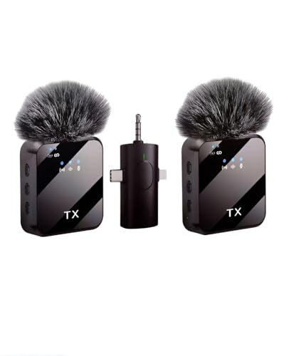 Image of F11-2 Wireless Lavalier Microphone 3-in-1 Type C & Lightning Noise Cancelling Collar Mic for Video Recording, Vlogging, YouTube, Live Streaming, Online Teaching & Interviews