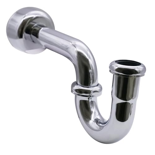 Westbrass A400-1-26 1-1/2\" OD 17 gauge P-Trap with High Box Flange, Polished Chrome