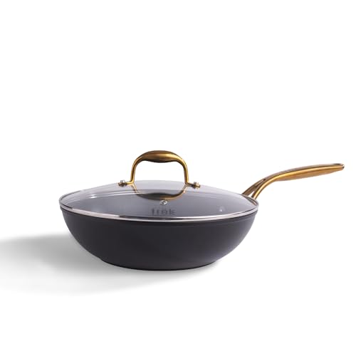 frök All-In-One Non-Stick Fry Pan Meets Wok with Lid, 11-Inch, Black & Gold