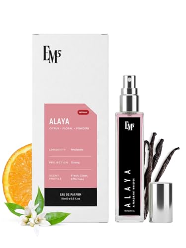 Image of EM5 Alaya Perfume for Women | Musky Citrus Floral Fresh Fragrance | Unisex Eau de Parfum Spray | Luxury Gift for Her | 15ml