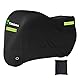 Motorrad Abdeckplane Outdoor,420D Oxford-Stoff Motorradabdeckung mit Reflektionsstreifen Gürtelschnalle Motorrad Schutzhülle Abdeckung wasserdicht und Winterfest Schwarz Outdoor (265x105x133cm)