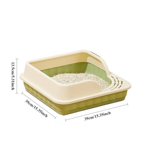 Caja de arena para gato con bordes semi cerrados y diseño abierto miniatura 2