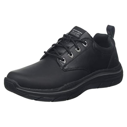 Skechers Expected 2.0, Mocasines para Hombre, Negro (Black Leather Black), 47.5 EU