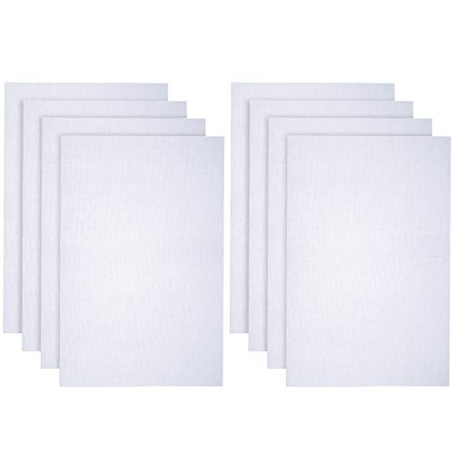 Caydo 8 Pieces 14 Count Classic Reserve Aida Cloth Cross Stitch Cloth, White, 12 Inch x 18 Inch