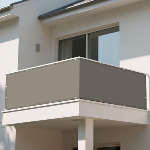 Wasserdichter UV-Block-Sonnenschutz für Garten, 130 x 515 cm, rechteckig, Terrassenüberdachung, Markise mit 4 Seilen, Anti-Peeping-Design für Pergola und Party, Taupe