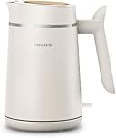 Philips Eco Conscious Edition Kettle 5000 Series, 100% Bio-based plastics*, 1.7 L Capacity, Cordless + 360° Pirouette Base, Silk White Matt Finish, (HD9365/11)