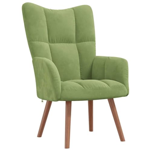 vidaXL Chaise de Relaxation Fauteuil de Détente Siège de Relaxation Chaise de Détente Salon Salle de Séjour Intérieur Vert Clair Velours