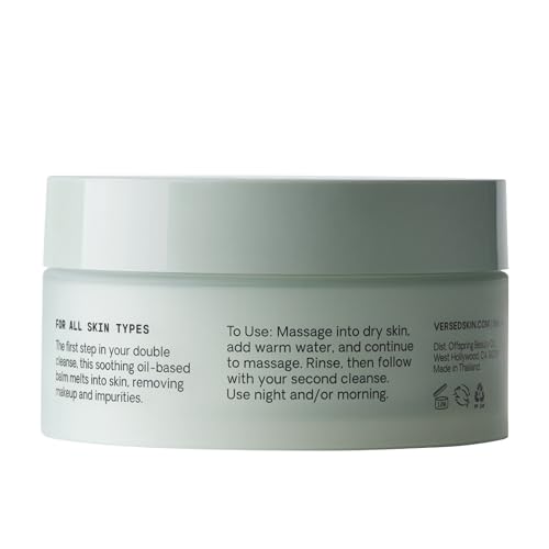 Image of Versed Day Dissolve Cleansing Balm - Makeup Melting Balm Infused with Vitamin E + Eucalyptus Oil to Calm Skin - Oil Based Double Cleanser (0.6 Fl Oz (Pack of 1), V1 Day Dissolve)
