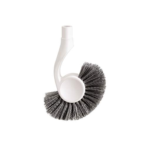 Image of simplehuman Replacement Toilet Brush Head, Easy Screw On, Stiff Outer Bristles, White Plastic