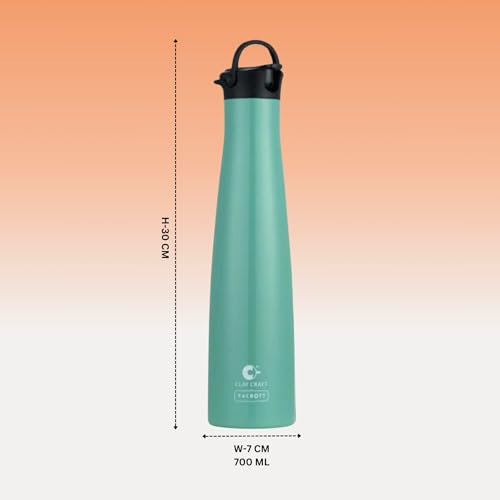 Image of Clay Craft Vacbott Vega Double Walled|18 Hours Hot and 24 Hours Cold Water Bottle Vacuum Insulated|Flask Bottle 650ml|2 Pcs|Home|Kitchen|Hiking|Travel Bottle|BIS Certified|1Year Limited Warranty