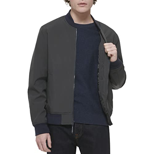 Image of Tommy Hilfiger Men's Lightweight Varsity Rib Knit Bomber Jacket