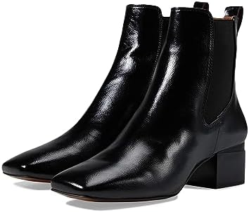 Franco Sarto Womens Waxton Square Toe Ankle Bootie Black Water Patent 9 M | Image 3