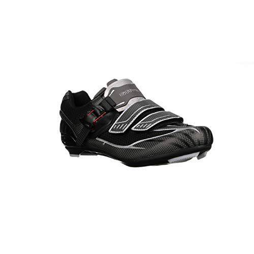 Gavin Elite Road Cycling Shoe - 2 and 3 Bolt Cleat Compatible Black/Grey