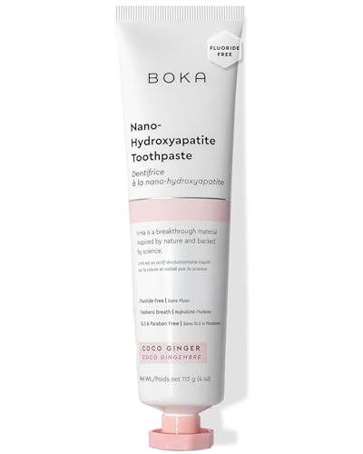 Boka Coco Ginger Toothpaste - Nano-Hydroxyapatite for Remineralizing and Sensitivity, Fluoride-Free I Dentist Recommended, Made 