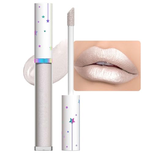 evpct Silver White Metallic Glitter Liquid Lipstick 11