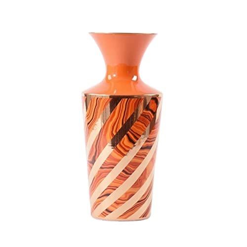 Florero Jarrón cerámico Moderno artesanal artesanal artesanal de porcelana Hecho a mano 14.1 Inch Decoración de escritorio grande Jarrones Jarrones de la sala de estar Dormitorio Dormitorio Decoración Cover