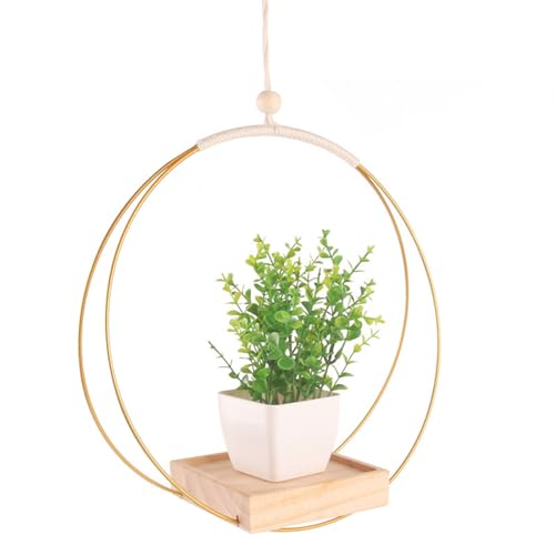 Panier suspendu en bois pour décorations de jardin intérieure et extérieure