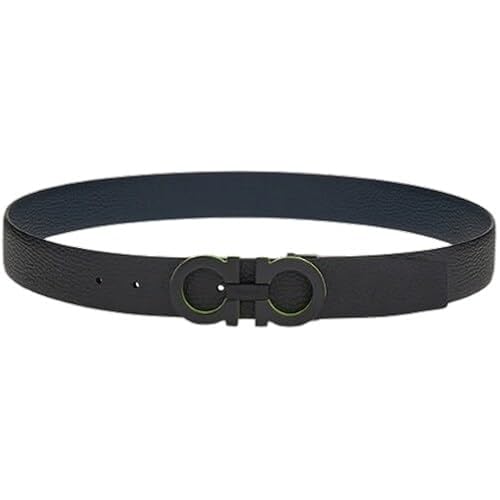 Salvatore Ferragamo Black Gancini Adjustable reversible Leather Belt