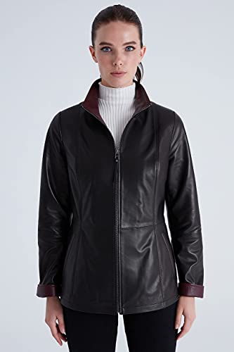 Bigardini Women's Italian Genuine Leather Jacket - Real Lambskin Leather Jacket For Women (2Xl) #TOP1