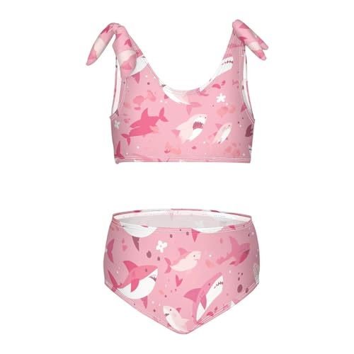 KLL Fish sea Pink Background Girls Two Piece Bikini Sets Scoop Neck Swimming Swimsuit Bathing Suit