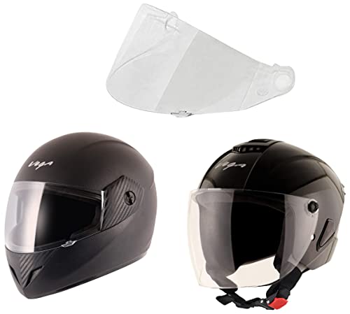 Image of Vega Aster Dx Black Helmet-L&Vega Cliff Black Helmet-L&Vega Crux Helmet Clear Visor (Crux, Crux Dx, Open Face)