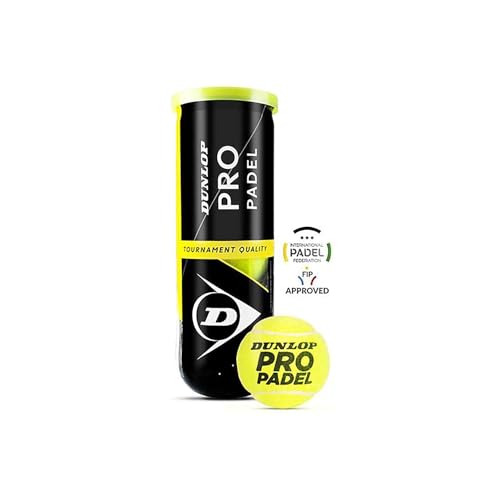 Dunlop Sports Pro Padel Ball, 3-Ball can, Yellow