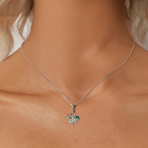 Cuentas colgantes de plata antialérgicas pulseras corazón de la suerte dijes duraderos 6