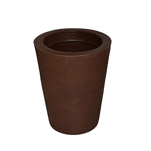Vaso Planta Decorativo Jardim Polietileno Coluna Redonda 33x40 Cor:Marrom