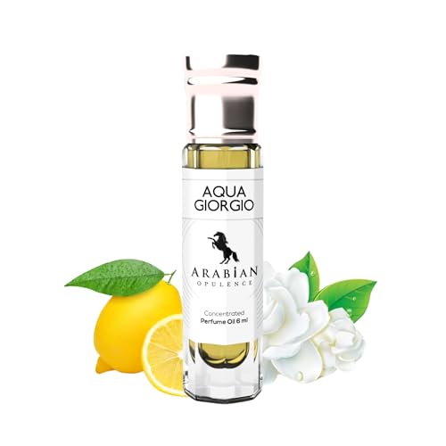 Arabian Opulence FR10 ACQUA GIORGIO Roll-on Parfümöl | Konzentriertes Parfüm Körperöl | Langanhaltendes Parfüm auf Ölbasis für Männer | Reisegröße Alkoholfreies Parfümöl Flasche (6ml)