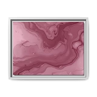 BrickByDreamCo - Pink Marble Abstract Matte Canvas Framed | Fluid Art Wall Print