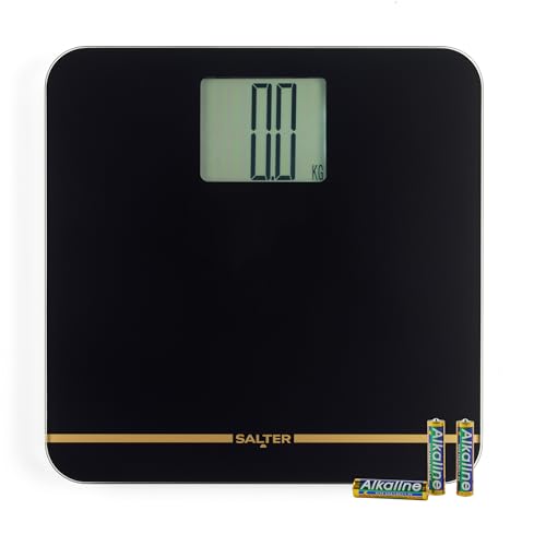 Salter Max Báscula Digital para Baño – Pantalla LCD Supergrande, 250 kg/550 lbs, Plataforma Grande, Pantalla LCD de Fácil Lectura, Pies para Alfombra y Pilas Incluidas, Negro Salter Max Báscula Digital para Baño – Pantalla LCD Supergrande, 250 kg/550 lbs, Plataforma Grande, Pantalla LCD de Fácil Lectura, Pies para Alfombra y Pilas Incluidas, Negro