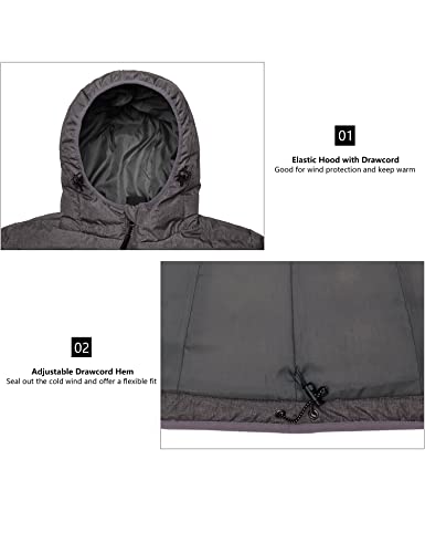 Little Donkey Andy Women's Lightweight Puffer Jacket Hooded Windproof Winter Coat, Deep Grey Heather M #TOP4