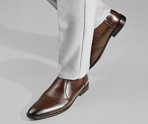 Image of LOUIS STITCH Men's Mid-Top Ankle Chelsea Boots| Dual-Tone Slip-On Boots for Men | Perfect for Business, Formal & Casual Wear | LSNRGCL