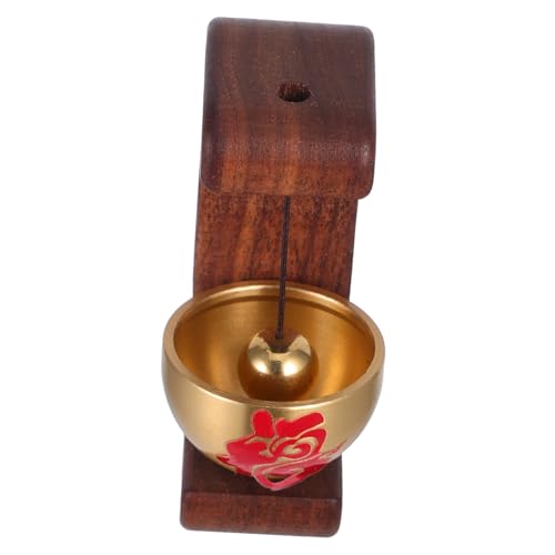 FOYTOKI 磁吸真鍮ドアベル 木製風鈴チャイム 吊り下げ式 磁気設計で簡単取付 クリアな音色で店舗 玄関 オフィスに