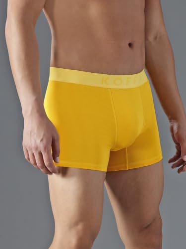 Image of KOFFY Men's Stretchable Cotton Lycra Long Trunk with C-Type Front Open | Wrinkle-Free | Ultra-Soft Elastic