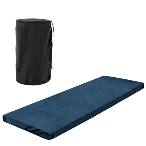 SOARS Tragbar Camping Matratze, Memory Foam Schlafmatte mit Tragetasche, abnehmbarem Flanellbezug, Bodenmatratze Isomatte Faltmatratze für Reisen, Zuhause, 183 x 62,5 x 6,5 cm (Blau)