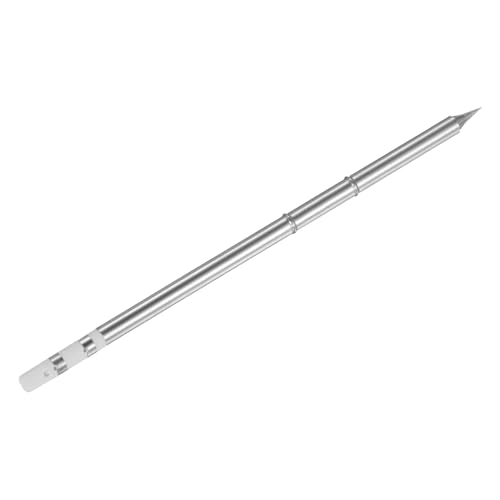 Image of HARFINGTON Soldering Iron Tips T12-I 0.4mm Diameter Fine Point Nickel-Plated Fast Heat up Solder Replacement Tip for Fine welding, Electrical Solder Station, Silver Tone
