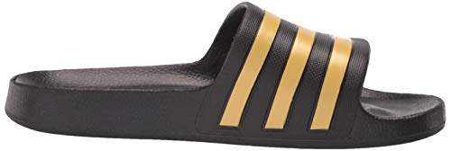 adidas unisex-adult Adilette Aqua Slides Black/Gold Metallic/Black 4